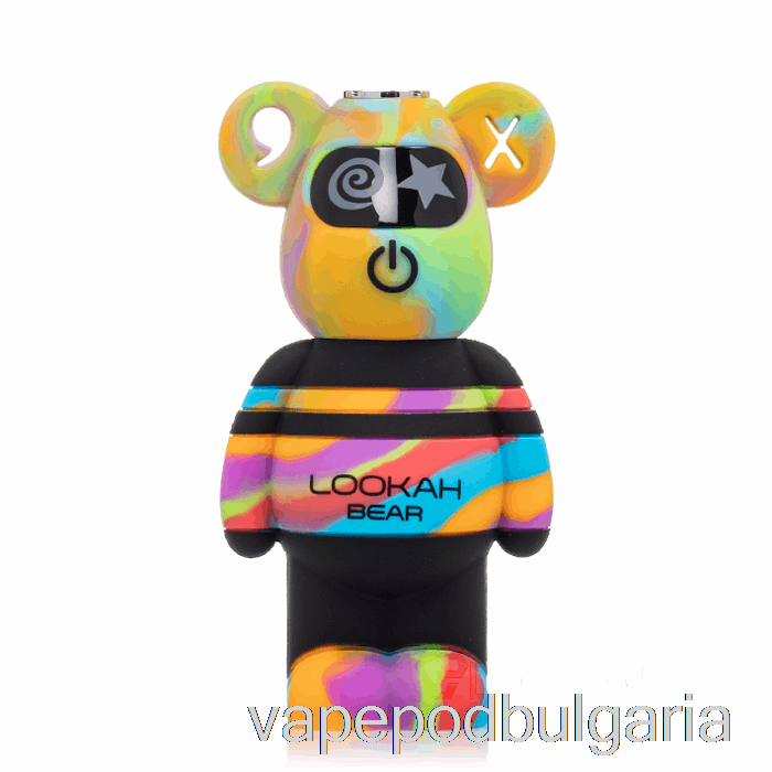 Vape 10000 Дръпки Lookah Bear 510 Battery Yellow Tie Dye